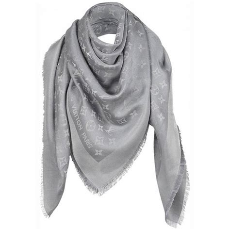 louis vuitton grey scarf womens